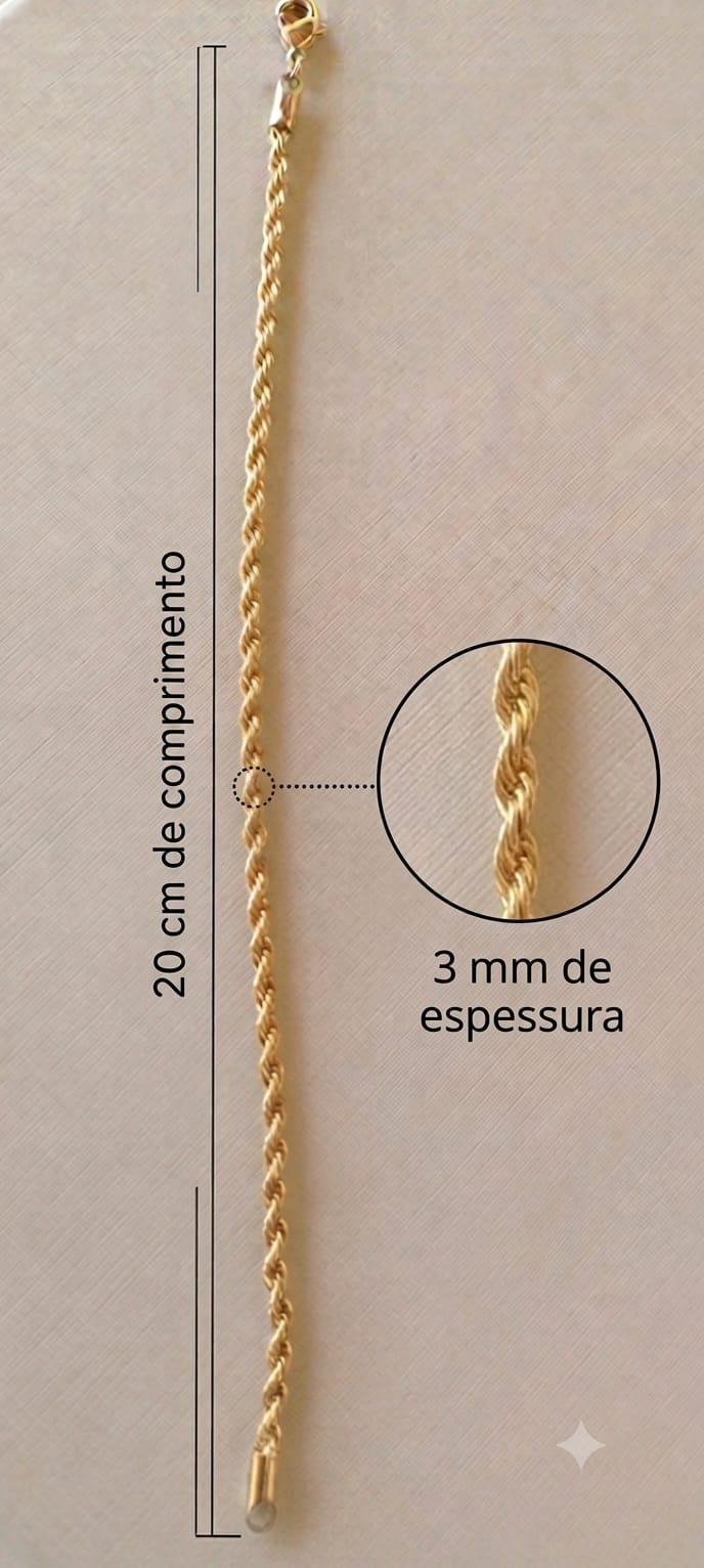 Corrente e Pulseira Cordão Baiano