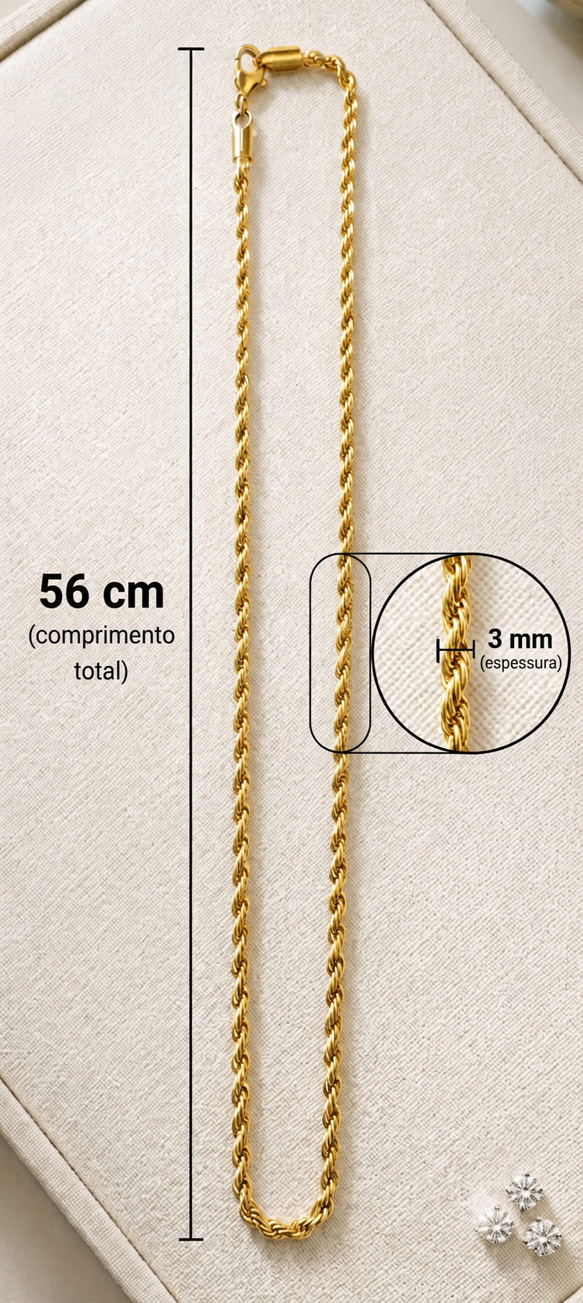 Corrente e Pulseira Cordão Baiano