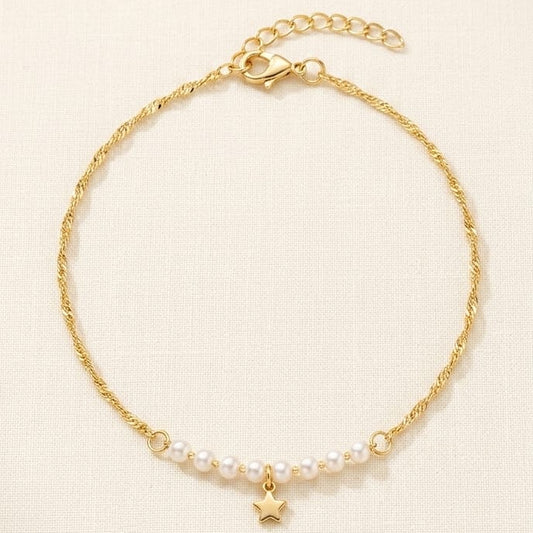 Tornozeleira com Perolas e Estrela