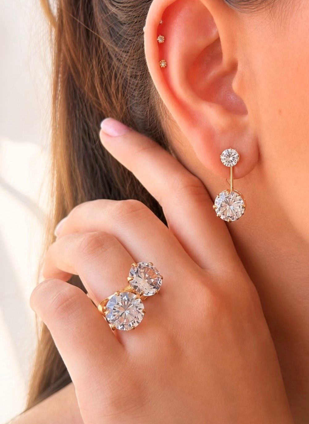 Anel com Pedra Cristal